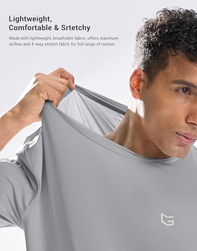 Image of G Gradual Men's Sun Protection Swim Shirt UPF 50+ Rash Guard Short Sleeve Quick Dry Water Hiking Workout Shirts for Men