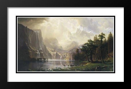 Albert Bierstadt Framed and Double Matted Art Print 20x23 "Among the Sierra Nevada, California, 1868"