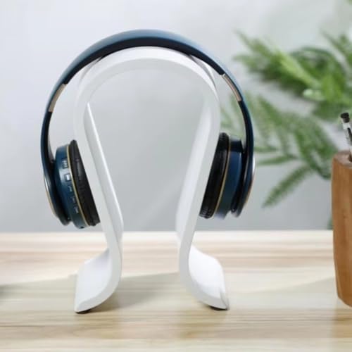Soporte de madera para auriculares con base estable de almacenamiento 3