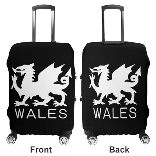 Wales Welsh Flag Travel Luggage Cover for Suitcase 19-32 Inches Elastic Washable Baggage Protector3
