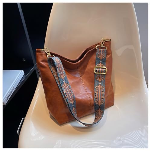 Image of Fashion Hobo Bags for Women Vegan Leather Crossbody Bag with Guitar Strap Shoulder Purses and Handbags