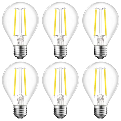 Energetic E26 Dimmable G16 1/2 LED Light Bulb 60 Watt Light Bulb 500 Lumens Candelabra Bulb for Chandeliers, Ceiling Fan, Vanity, Daylight 5000K Vintage Globe 6Pack