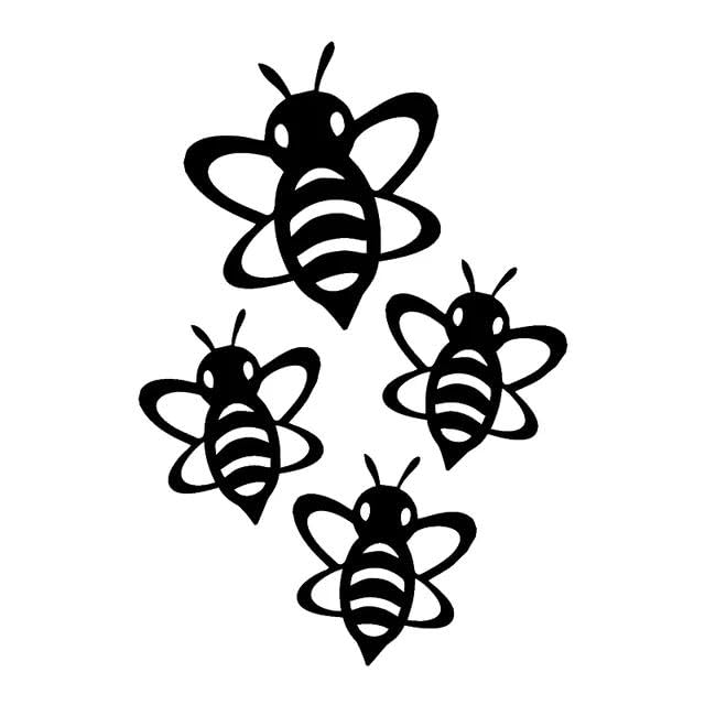 JIFENLI Pegatinas Para Automóviles 12.7Cmx18.7Cm Calcomanía De Vinilo Para Ventana Flying Bee Negro/Plata