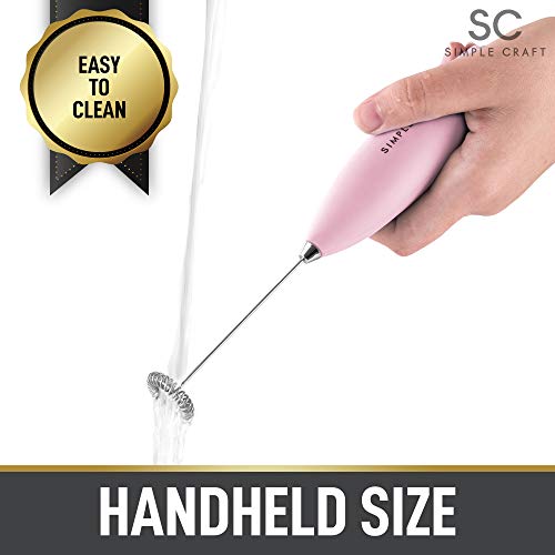 Simple Craft Milchaufschäumer, Handgetränke-Mixer, Mini-Kaffeeaufschäumer, elektrischer Handschäumer mit Edelstahl… – Bild 3