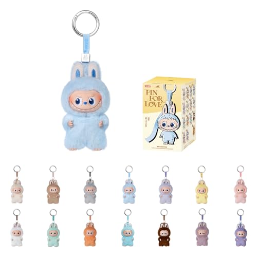 POP MART Labubu, scatola cieca con ciondolo in peluche in vinile (A-M), giocattoli da collezione Labubu, regali di compleanno per ragazze e ragazzi, scatola singola