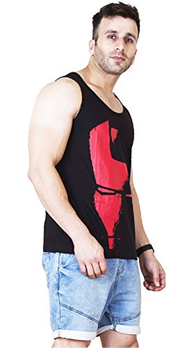 Image of Veirdo Men's Printed Sleeveless Cotton Regular Fit T-Shirt