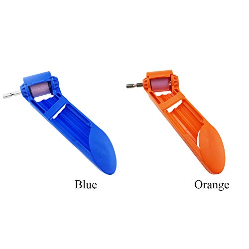 Drill Grinder, Wheel Corundum Grinding Portable Wear Resistant Mechanical Bit Polishing Straight Shank Sharpener Adapter Electric Twist Auxiliary Tool(Orange)