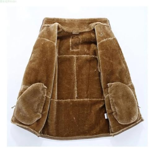 Male Thick Warm Outwear Faux Fur Coat Spliced Suede Leather Jacket2