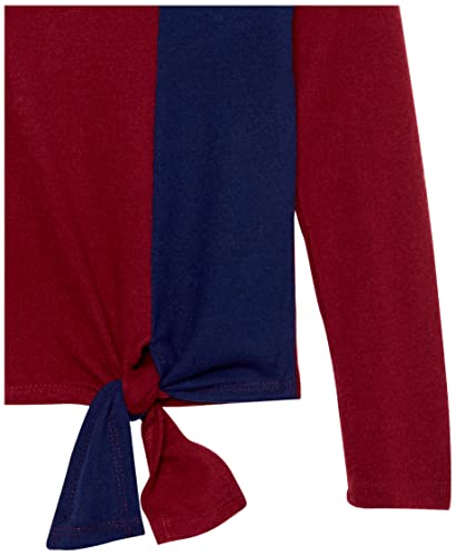 Image of Speechless Girls' Long Sleeve Colorblock Tie Front Top