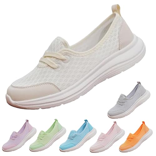 Women's Soft Sole Mesh Comfort Orthopedic Shoes, Comfortable Walking Shoes Women Arch Support, Breathable Low Top Casual Non-Slip Sneakers