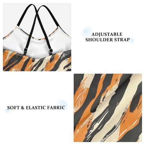 ALAZA Tiger Stripes Geometric Girl’s Swimsuits Bathing Suit One Piece Beach Swimwear3