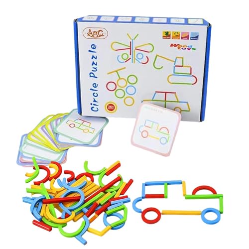 Intelligente Stabe - Holz MINT Denkspiel Ringe, Musterblocke Puzzle Stabchen Spielzeug, Fu Kinder Madchen Schlafzimmer Homeschoo