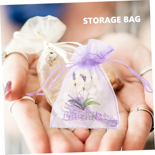 Mobestech 20 bolsas de organza lavanda con cierre - 9x7 cm miniatura 5