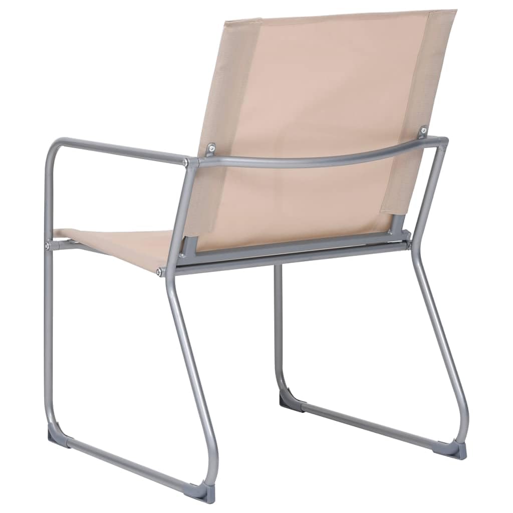 Set Salotto da Giardino 4 pz in Acciaio e Textilene Crema | Arredo esterno per patio e terrazzo con tavolino in vetro e sedute in tessuto traspirante per momenti di relax all'aperto.