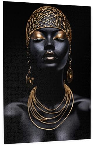 Puzzles for adults 1000 pieces jigsaw puzzles African American Black Woman Formation wooden Wall Art Pictures for Living Room Props Toys 29.5 x 19.6 in