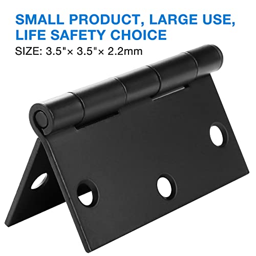 Jiw JIW-04-RH35-SQ-BK18 18 Pack Matte Black Door Hinges 3.5 X 3.5 Inch, Interior Door Hinges, Heavy-Duty Black Hinges With Square Corners thumb #5