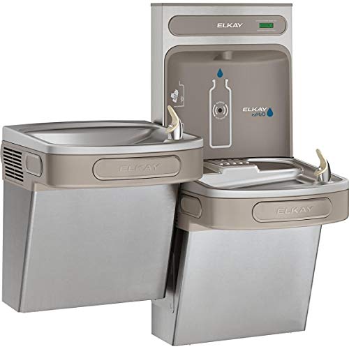 Elkay EZSTL8WSSK EZH2O Bi-Level Wall Mounted Drinking Fountain and Hands Free Bottle Filling Station - N/A