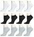 AirStep Women's No Show Athletic Socks - 12 Pack,16118-Black/White/Grey,Sock Size: 9-11 Fits Shoe: 4-10