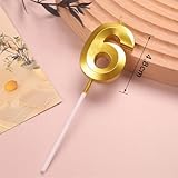 65th Birthday Candles Gold Number 65 Happy Birthday Candles Cake Topper Decorations for Birthday Party for 3D Designed Wedding Anniversary Party Wedding Anniversary Celebration Supply - Image 4