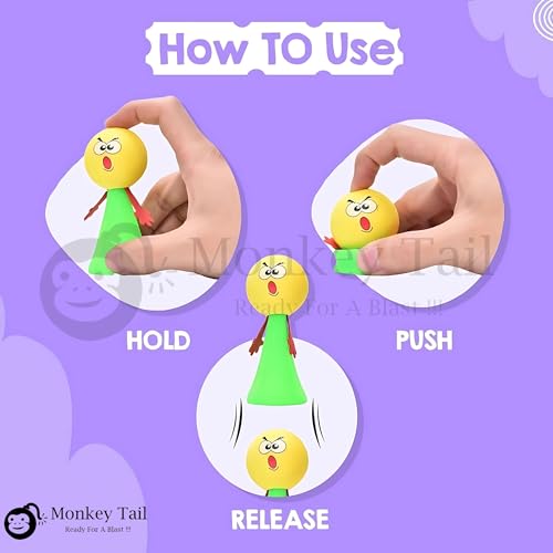 Image of MONKEYTAIL Cheeky Emojis Jump Toys As Birthday Return Gifts For Kids I Set Of 15,Multicolor