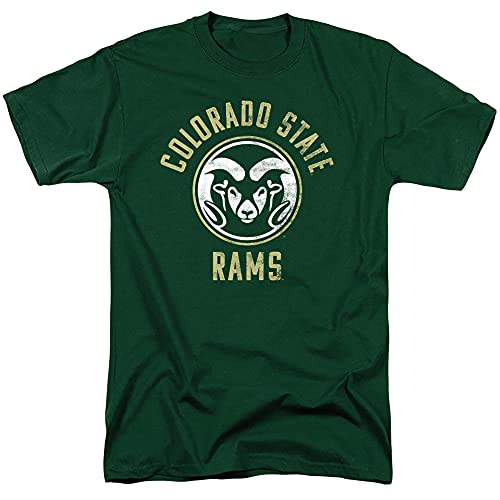 Colorado State University Official Large Logo Short Sleeve Mens Cotton T-Shirt,Hunter Green, Large