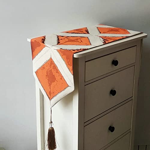Chemin de table de Noël pour sublimer une table longue lin coton orange - 5