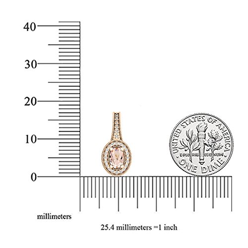 Dazzlingrock Collection 10K 6X4 Mm Each Oval Cut Morganite & Round Cut Diamond Ladies Dangling Earrings, Rose Gold #TOP2