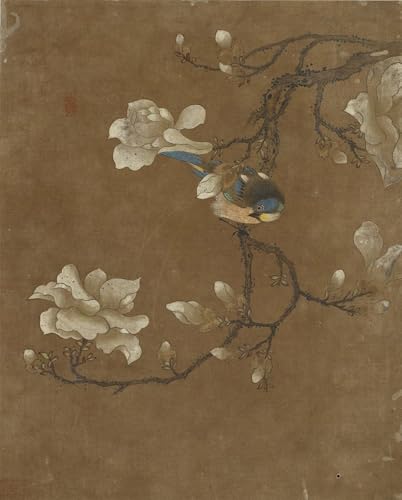 Affiche impression d'art oiseau fleur style chinois dynastie Ming toile