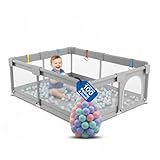 Avilia - Box Bambini Pieghevole per Interni ed Esterni con Area Gioco Sicura, Piscina con Palline Incluse, Struttura Stabile con Ventose e Anelli di Supporto per Uso Quotidiano