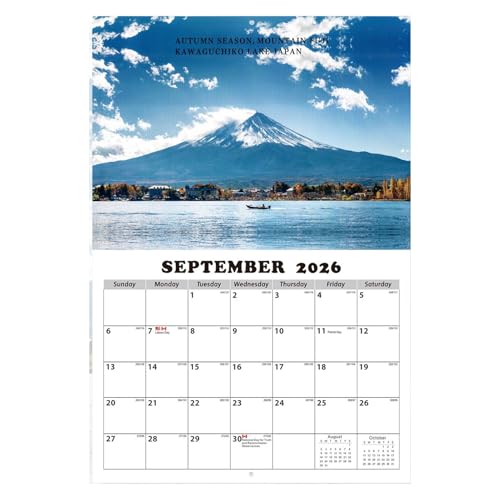 2026年風景カレンダー - 美しいマンスリー壁掛けカレンダー、美しい写真、スケジュールプランナー、予約オーガナイザー、自宅、オフィス、学校、寝室、寮、リビングルーム用、11.22x16.54インチ