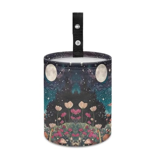 Image of Car Trash Can Mushroom Flower Portable Car Garbage Bin Easy to Clean Collapsible Waste Multipurpose Bin Car Accessories Interior