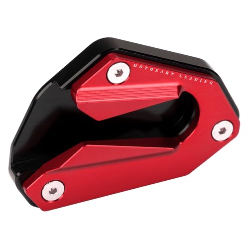 MotHeart Motorrad-Seitenständer-Vergrößerungsplatte für GL1800 Gold-Wing 2018-2025 Seitenständer-Fußpolster CNC-Aluminium für verbesserte Stabilität Zubehör (Rot)