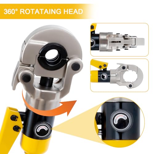 Profi Presszange TH-Kontur TEENO(100Kn), Presswerkzeug Set mit Rohrschneider, Rohr-Crimpzange 360° drehbarem Kopf, für Verbundrohr mit Fittings der TH-Kontur, Fittings: TH16, TH20, TH26, TH32