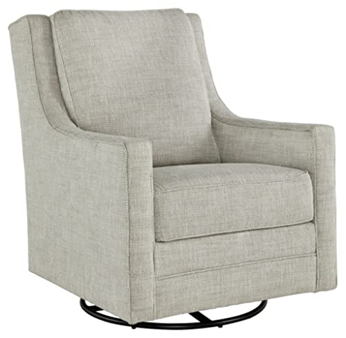 Signature Design by Ashley Kambria Casual Upholstered Swivel Glider Accent Chair, Gray
