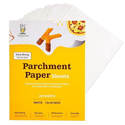 Katbite Heavy Duty Parchment Paper Sheets 200, 12x16 Inch Precut Parchment Paper