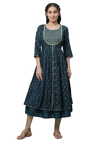 Image of Aurelia Women's Cotton Regular Fit Casual Kurta