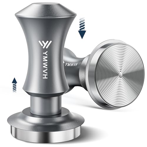 Image of 51mm Espresso Tamper, YMWVH Premium Barista Espresso Coffee Tamper with Spring Loaded Flat Stainless Steel Base, Constant 30lb, Compatible with 51mm Bottomless Portafilter