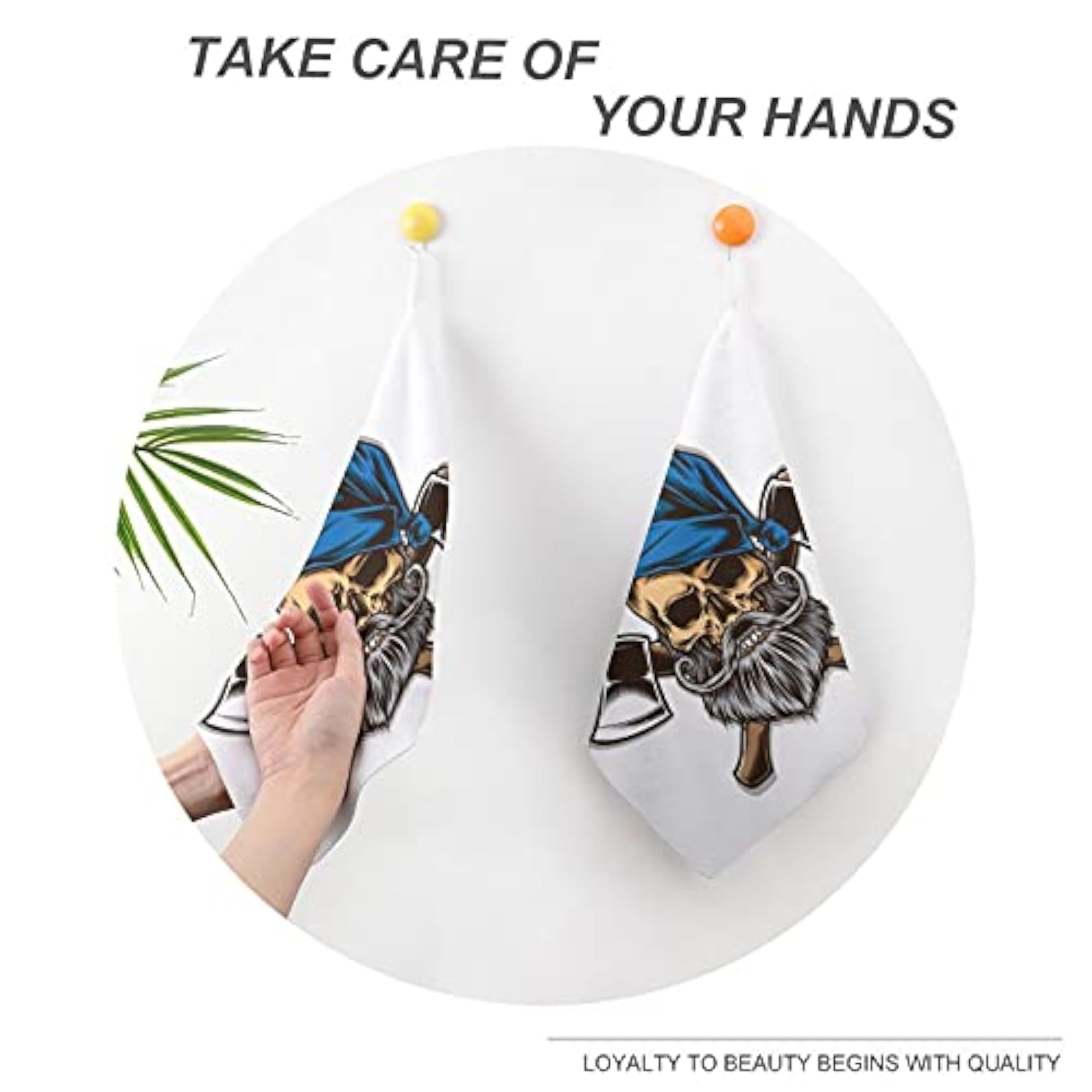 Microfiber Skull Beard Axe Fingertip Towels Set