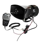Airzir 12V 100W 7 Tones Car Siren Speaker with Mic PA System Car Loud Emergency Sound Alter Warning Siren Speaker Amplifier Horn with Hooter, Fire Alarm, Ambulance, Traffic, Police, Horn Sound etc.