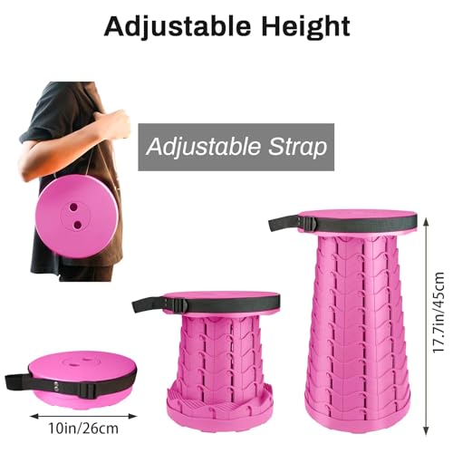 Image of Portable & Lightweight Foldable Camping Chair for Adults, Heavy Duty Folding Stool with Adjustable Shoulder Strap, Perfect for Picnic, Beach, Backyard, and Sporting Events, Max Weight 400lbs