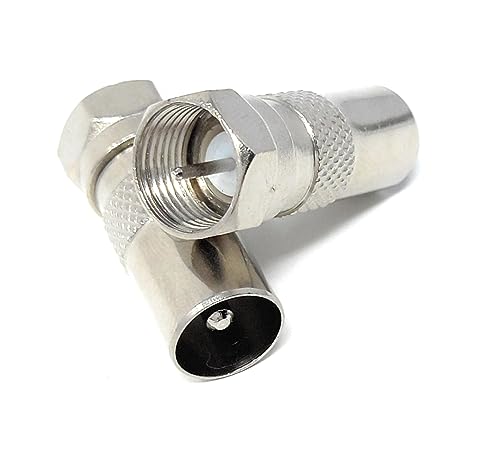 DRUT 1pcs F Type Male Plug to TV RF Male Male Freeview Aerial Antenna Cable Lead Adapter Converter (Silver) - Image 2