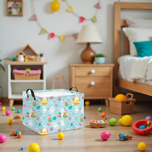 Image of Rectangular Flower Easter Basket for Kids - Baby Storage Bin and Organizer, Shelf, Book Basket, Room Decor