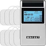 Tens Machine EMS Muscle Stimulator, Back Pain Relief, 4 Channels, 8 Electrodes/Unit Pads, Full Body Acupuncture Massage with 48 Modes, Stim Machine