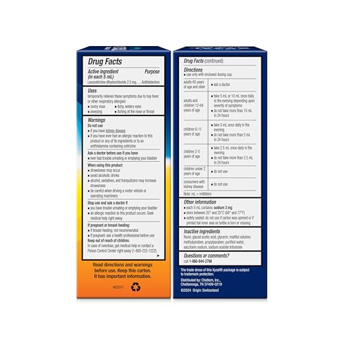 Xyzal 230200 Children'S Xyzal Oral Solution 24-Hour Allergy Relief thumb #1
