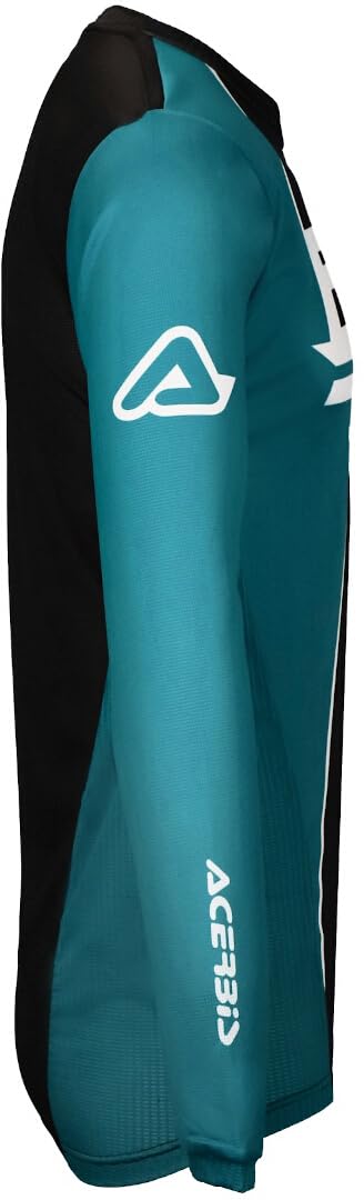 Acerbis MX J-Track 7 Maglia Motocross, Nero/Ciano, XL