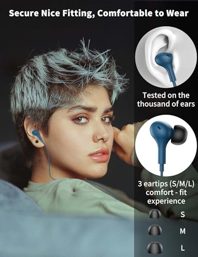 Image of USB C Headphone for Samsung S26 S25 FE S24 A16 A17 Wired Earbuds Magnetic in-Ear Type C Earphone with Microphone Volume Control Bass Stereo Noise Canceling for iPhone 17 Pro Max 16 16e 15 Pixel 10a 9a
