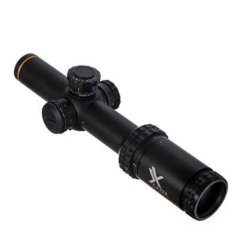 Xgazer Optics Certvision 1-4Ã—24mm First Focal Plane (FFP). Illuminated Riflescope, Post & Duplex, Illuminated-dot Reticle.