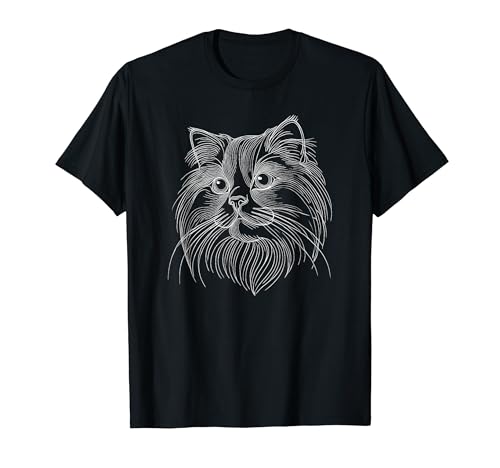 Line Art Himalayan Cat Men Women Kids T-Shirt
