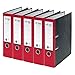 Produktbild VON 5er Pack Ordner A4, 100 % Recyclingkarton, 80 mm Rückenbreite, Von Leitz, Für 600 Blatt, Marmoriert, Blauer Engel & FSC-zertifiziert, Für Schule, Studium & Haushalt, Rot, 10531025