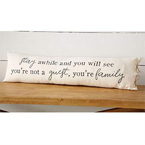 Mud Pie Guest Long Pillow, 1 Count (Pack Of 1), White #TOP1